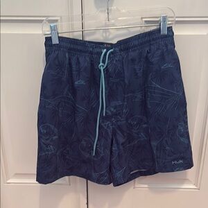 Huk Men's Navy Swim Board Shorts